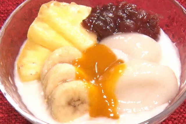 【ウワサのお客さま】フルーツ白玉ココナッツのレシピ(7月18日)レジェンド寮母の村野明子さんラグビー飯スイーツ料理