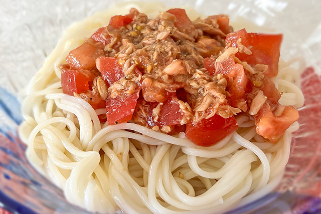 【ヒルナンデス】ツナトマトサラダそうめんのレシピ(和えるだけ)時短商品で楽々クッキング