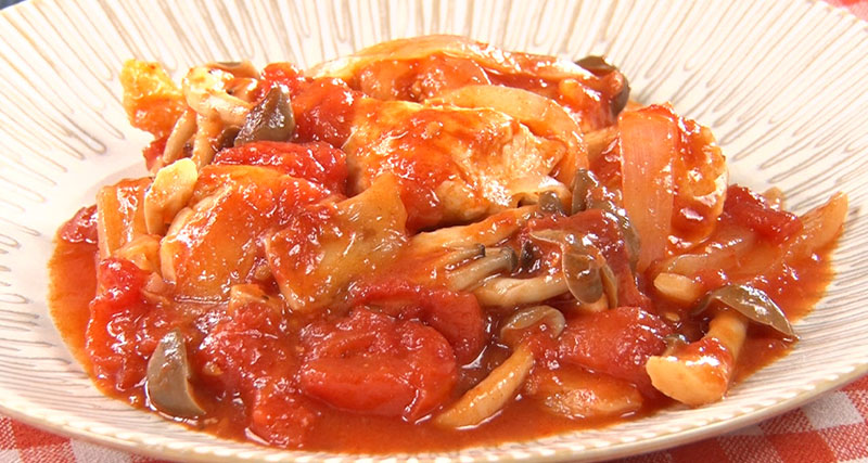 【ZIP】チキンのトマト煮のレシピ カロパ飯ダイエット料理