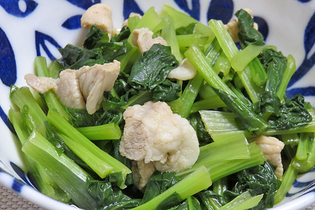 【きょうの料理】小松菜と豚バラのサッと煮のレシピ(家庭だし)奥田透シェフ直伝