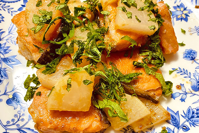 【あさイチ】大根のブイヨン煮サーモンソテーのレシピ(音羽創)朝イチみんなゴハンだよ