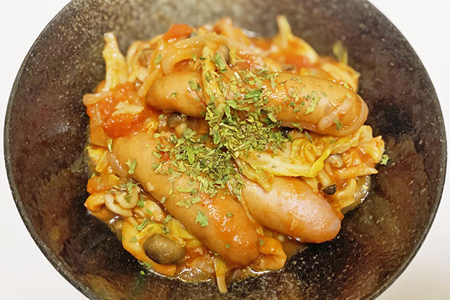 【DAIGOも台所】ソーセージと卵のボスカイオーラのレシピ しめじとエリンギで