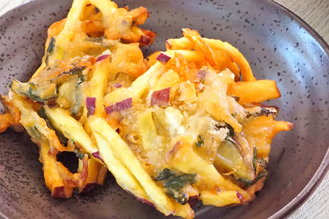 【ヒルナンデス】干し芋と小えびと玉ねぎのかき揚げのレシピ プロ直伝さつまいもアレンジ料理