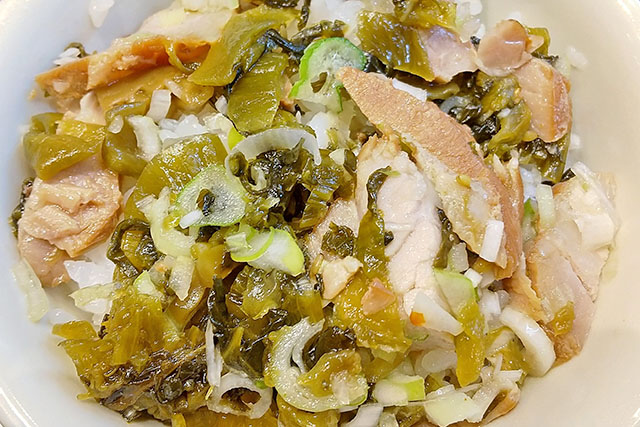 【DAIGOも台所】豚バラと高菜の蒸しご飯のレシピ 高菜漬け活用料理