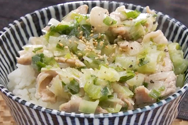 【相葉マナブ】ネギ塩ダレの豚丼のレシピ 横浜市都筑区のネギ農家直伝