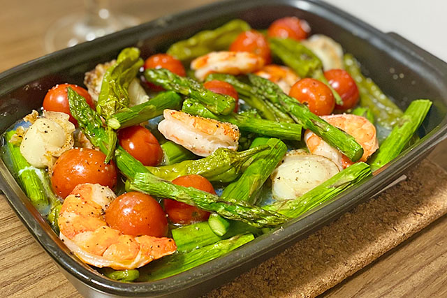 【きょうの料理】アスパラとスナップえんどう、えびのガーリック炒めのレシピ 関岡弘美さんの春野菜レシピ