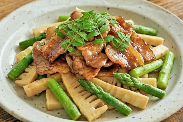 【きょうの料理】春野菜と豚バラ肉のしょうゆと砂糖と酒の炒りあげのレシピ 土井善晴のふつうにおいしいもん