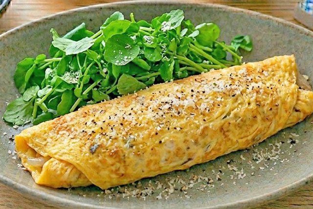 【きょうの料理】新玉ねぎのアンチョビオムレツのレシピ どいちなつさん淡路島料理